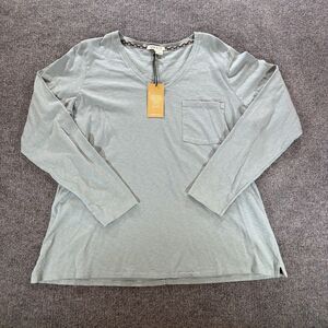 Orvis Women's V-Neck Pocket T-Shirt XL Seafoam Green 100% Cotton Peru NWT